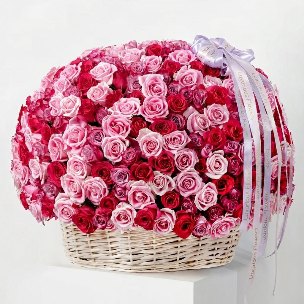 500 Blush Roses Basket