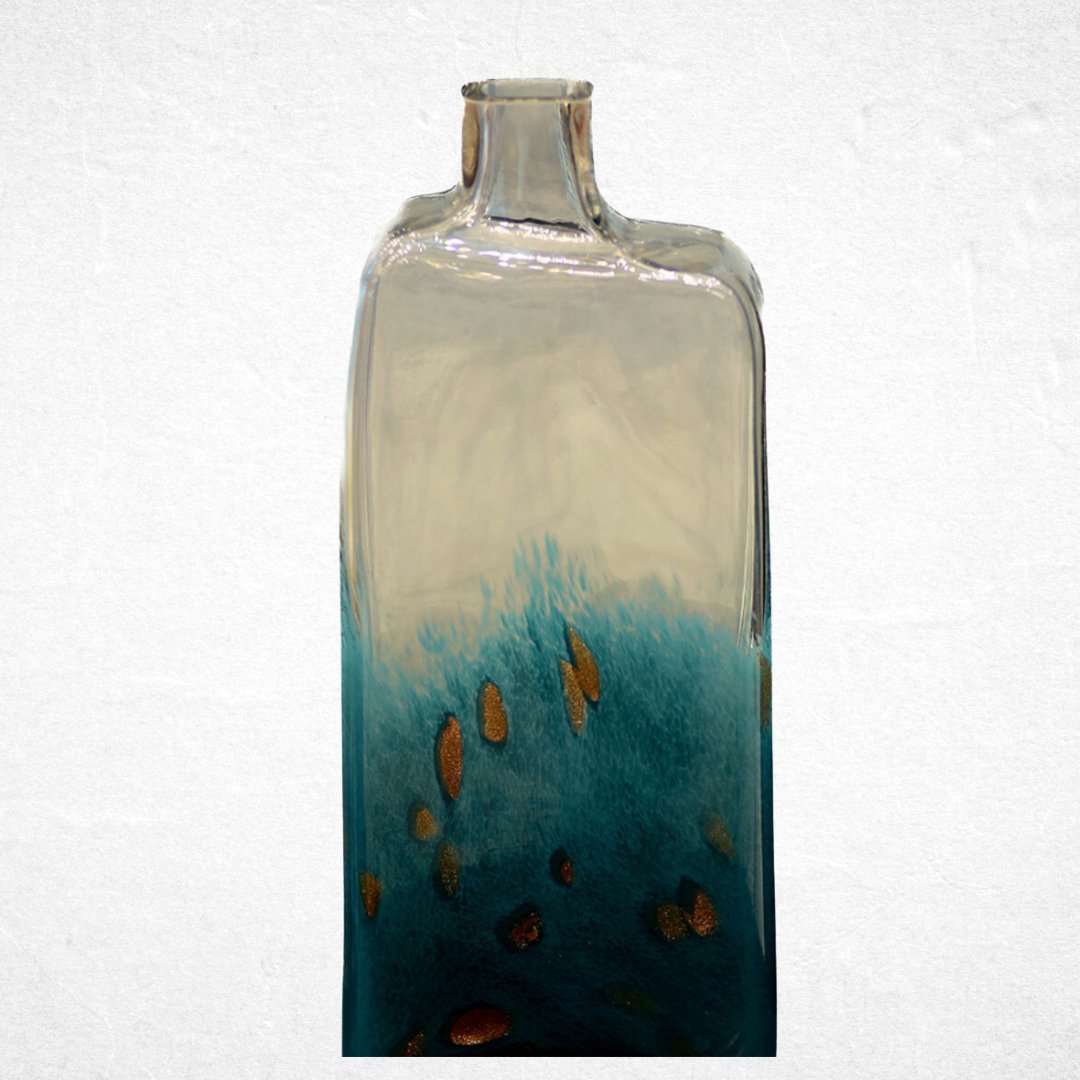 Azure Tranquility Vessel - Luxurious Flowerssimple