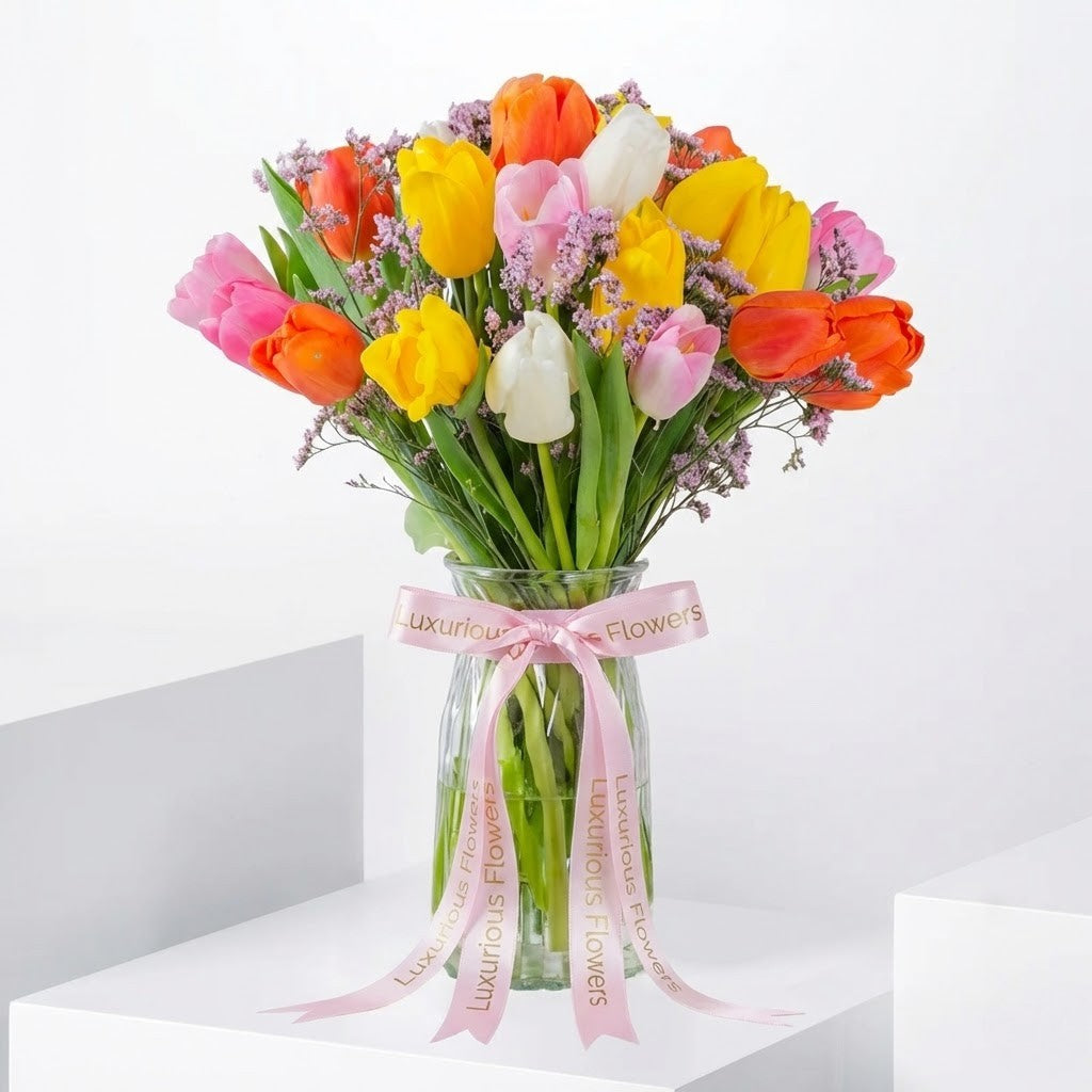 Luxury Mixed Tulips Vase