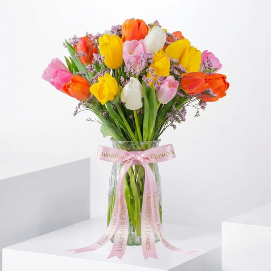 Luxury Mixed Tulips Vase