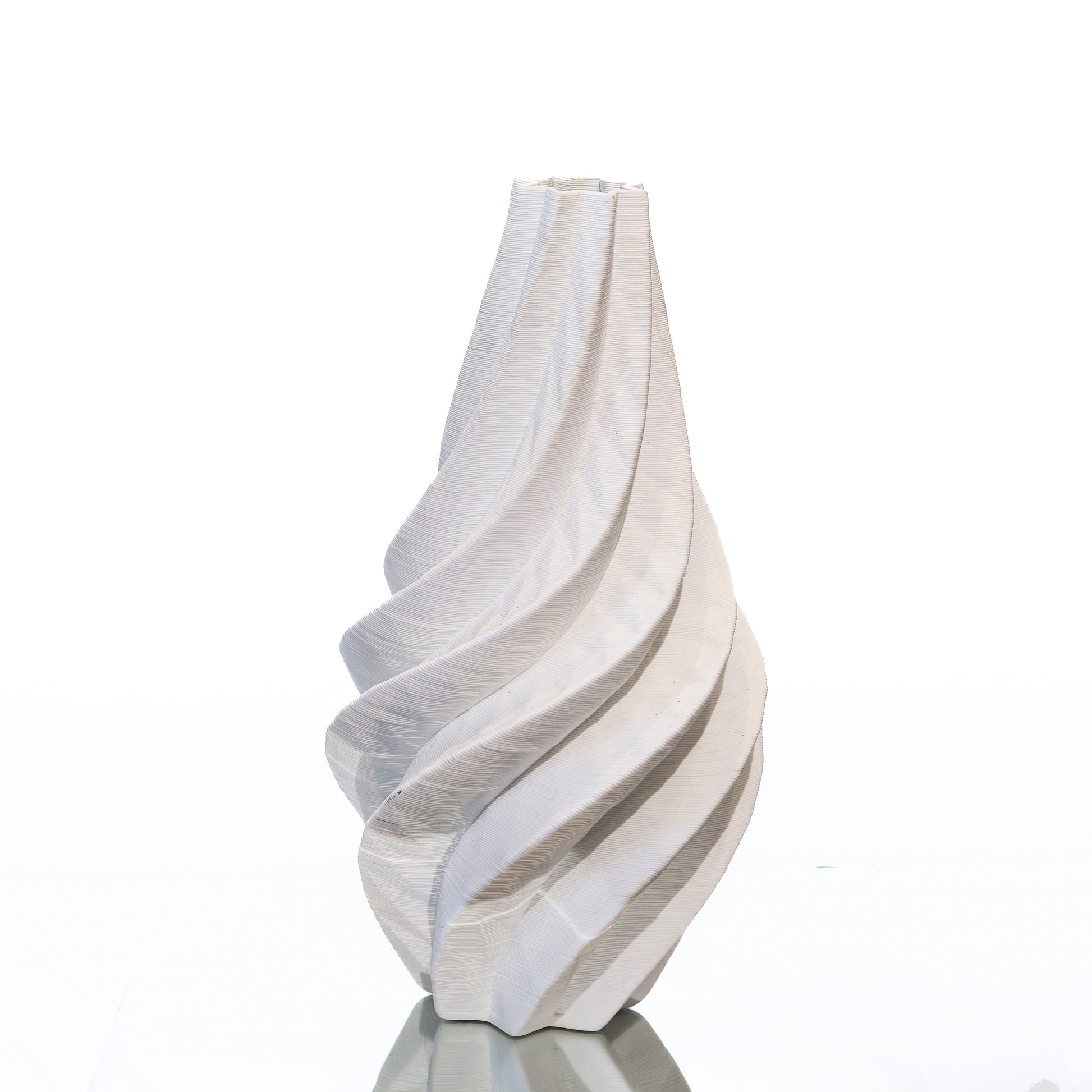 Ceramic vase placed in white background