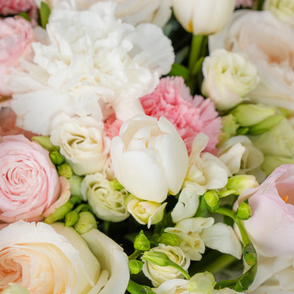 Pastel Tulips Glass Vase