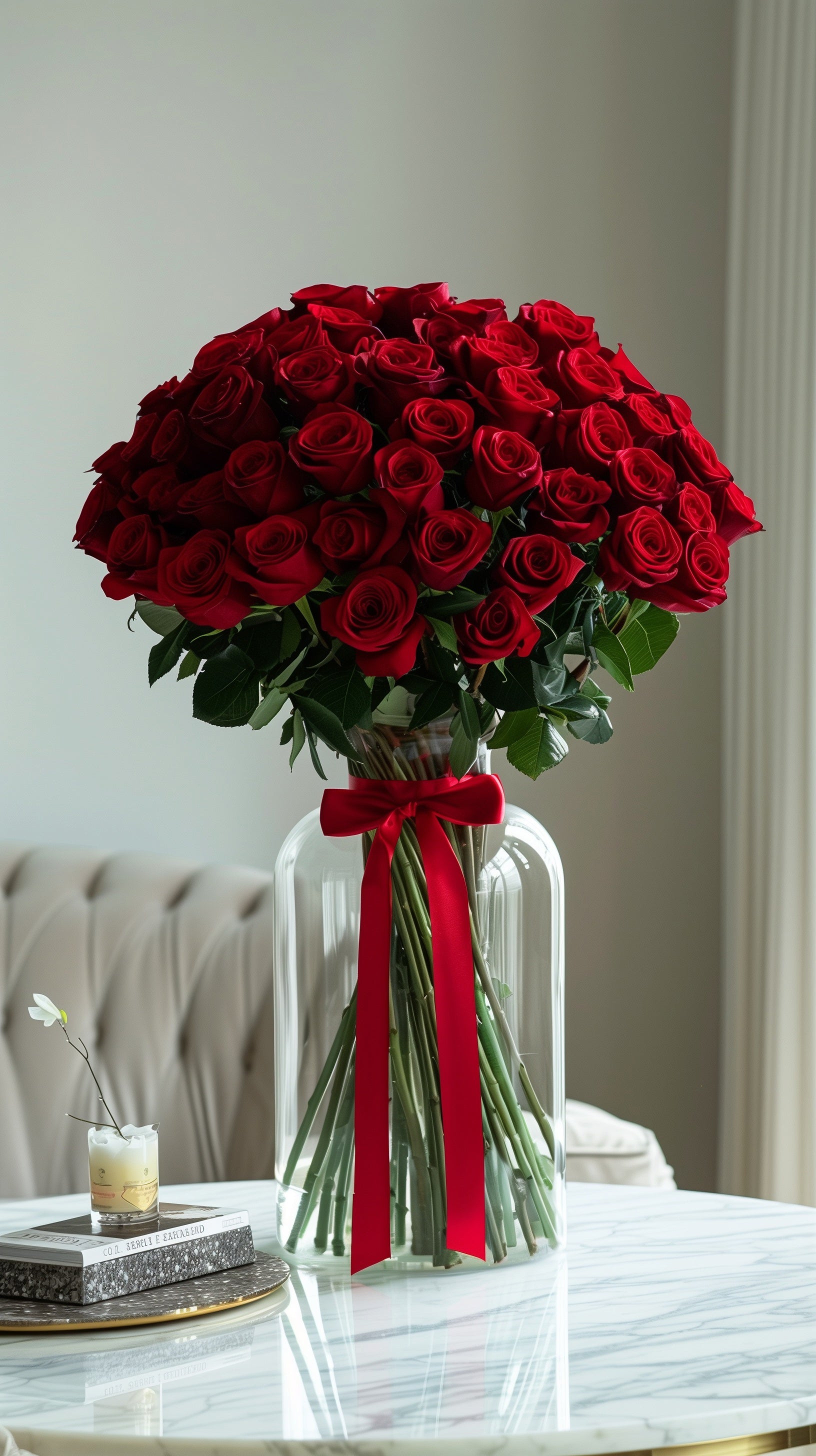 100 roses bouquet luxury arrangement Dubai