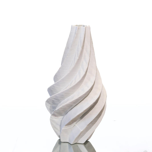 Decorative vase with wavy pattern on a white background ceramic vase for sale in dubai