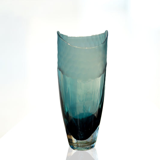 Turquoise glass vase on a white background for sale in dubai online