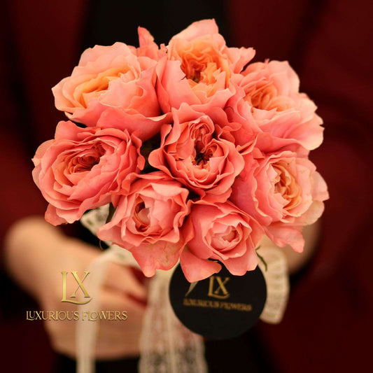 another style of orange | Peach Rose Bouquet - Luxurious Flowerssimple