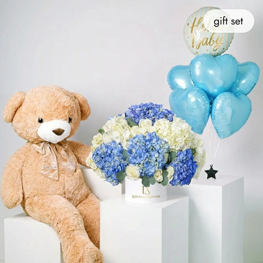 Baby Heavenly Blues Hatbox (Gift Set)