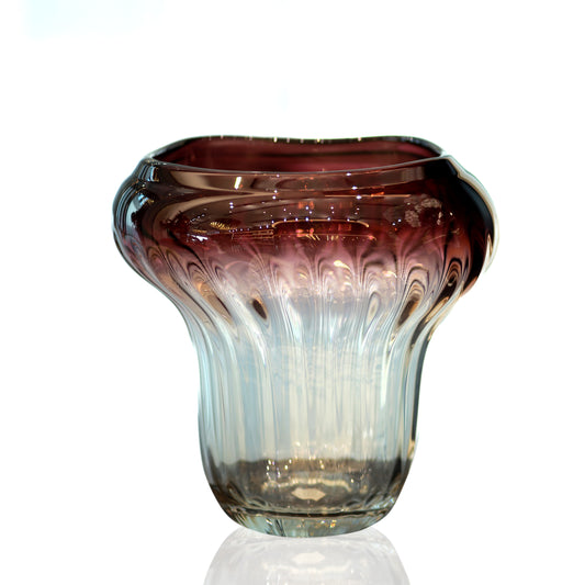 fancy Glass vase with marbled design on a white background for sale in dubai online