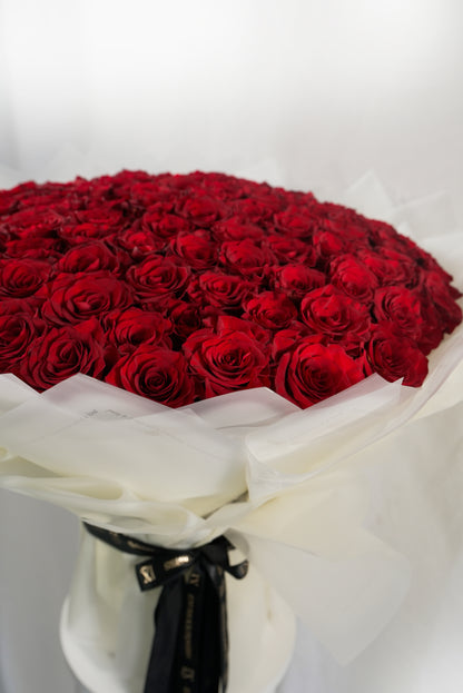 100 Premium Red Roses Bouquet