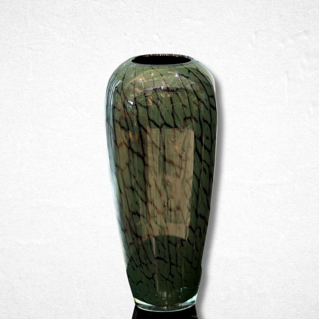 Lalique Plumes vase tropical Green - Luxurious Flowerssimple