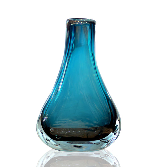 luxury Blue glass vase on a white background