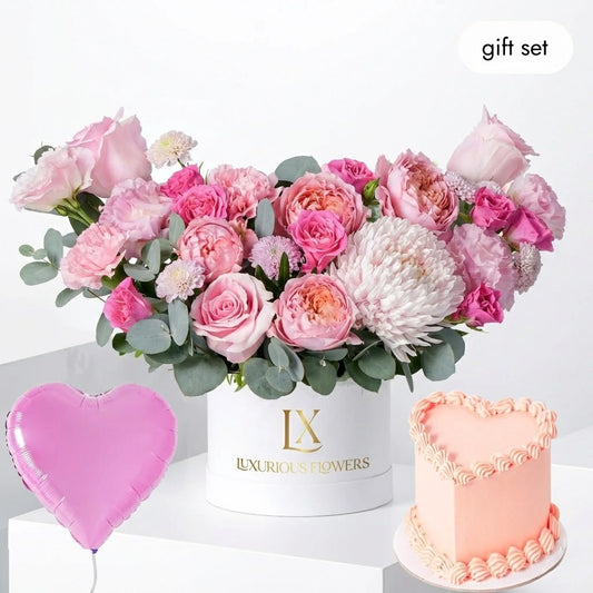 Birthday Petite Pink Delight Hatbox (Cake Gift Set)