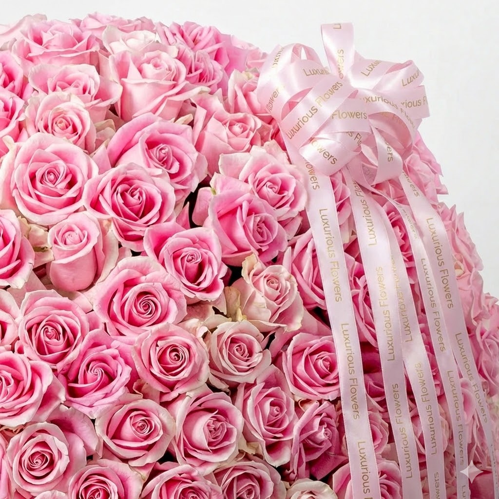 500 Pink Roses Basket
