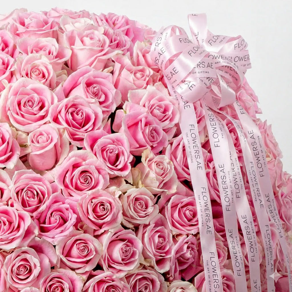 365 Pink Roses Basket