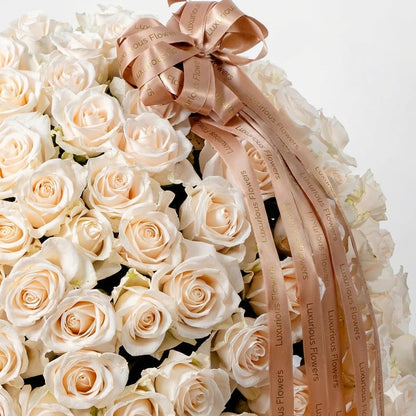 365 White Roses Basket