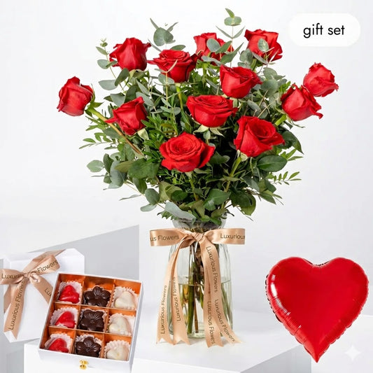 Anniversary 12 Red Roses (Gift Set)