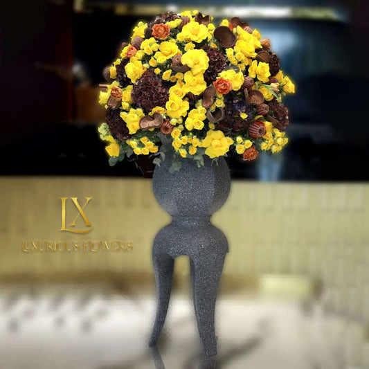 VIP Yellow Elegant Floral stand Design - Luxurious Flowerssimple