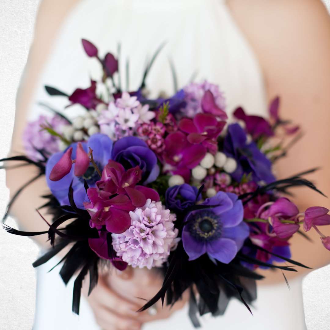 Where Enchantment Blooms: The Purple Exotic Bridal Bouquet - Luxurious Flowerssimple