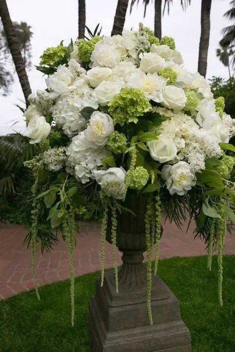 Green and White Arrangement - Luxurious Flowerssimple
